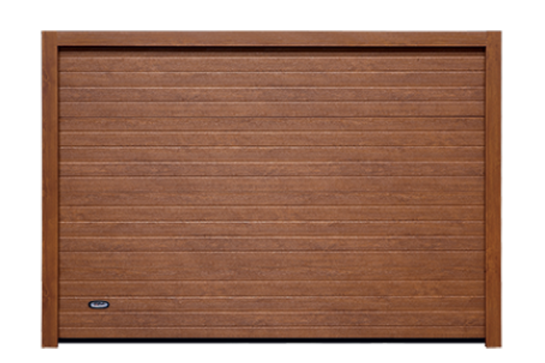 acanalada pequena madera puertasdirect garaje - Puerta de garaje automática de madera acanalada media